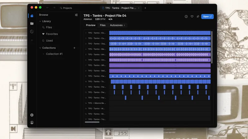 Tuva's redesigned project view for a DAW project