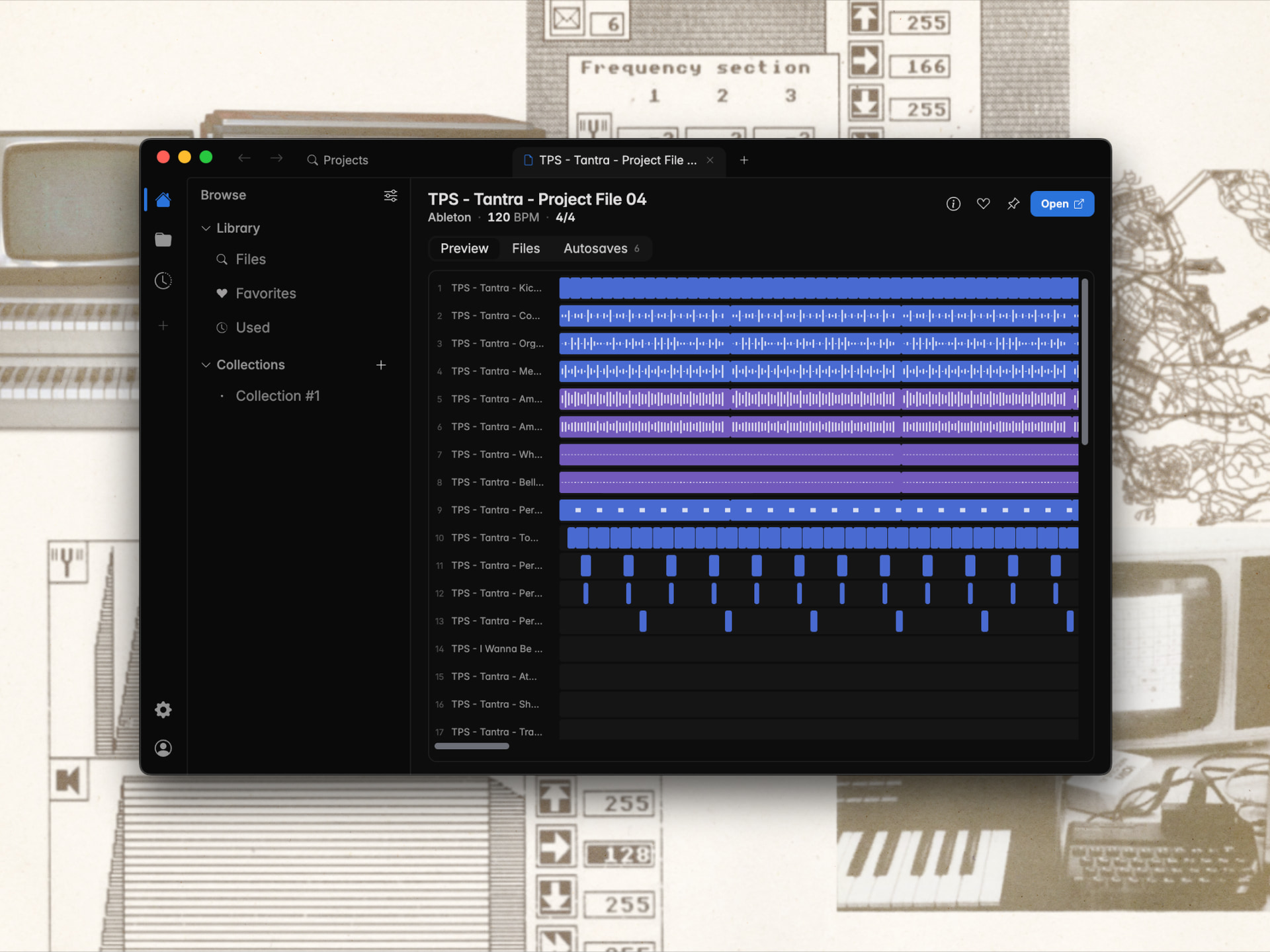 Tuva's redesigned project view for a DAW project