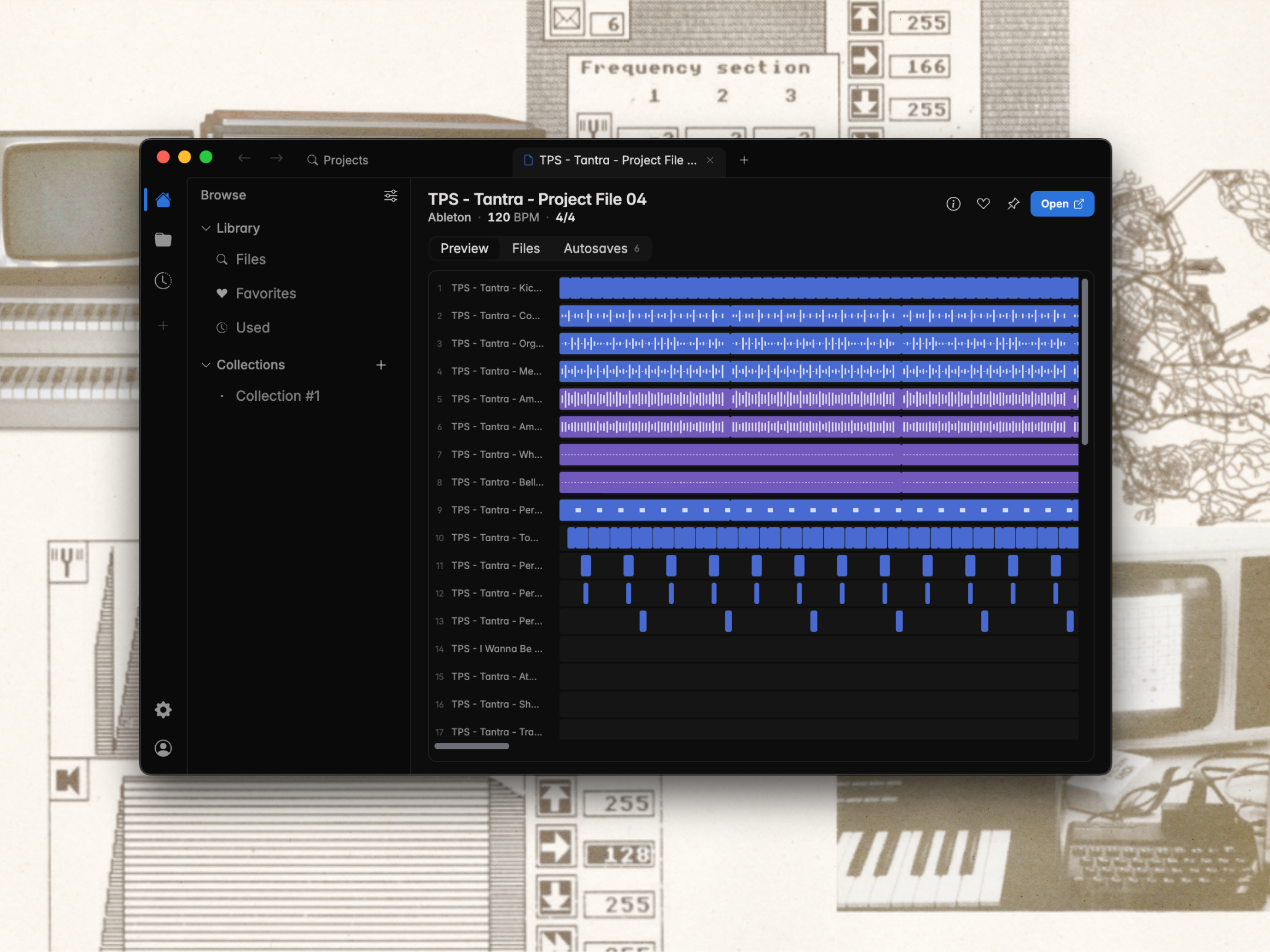 Tuva's redesigned project view for a DAW project